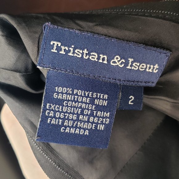 Tristan & Iseut A-line Pinstripe Lined Skirt Black, 2 - Picture 8 of 10